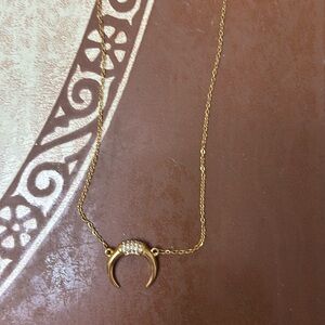 Gold horn necklace